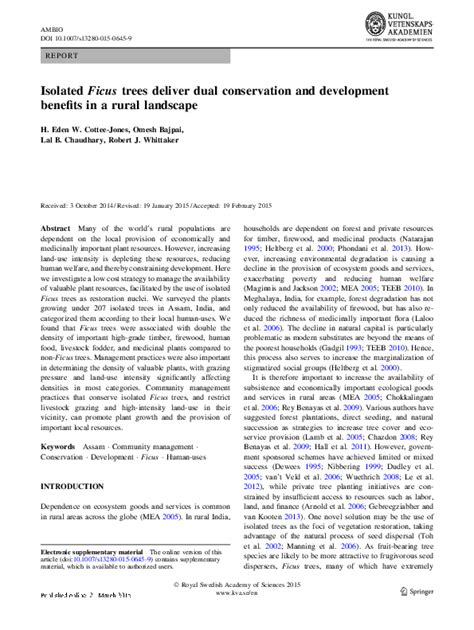 Isolated Ficus trees deliver dual conservation and ... - Springer - raincitystudios.com