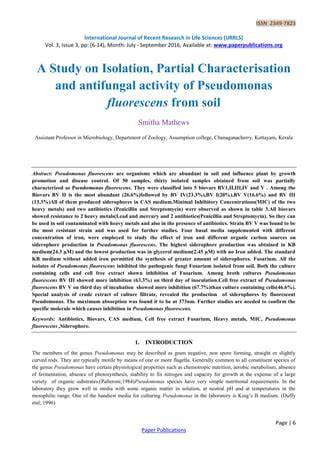 Isolation and screening of Pseudomonas fluorescens isolates against ... - raincitystudios.com