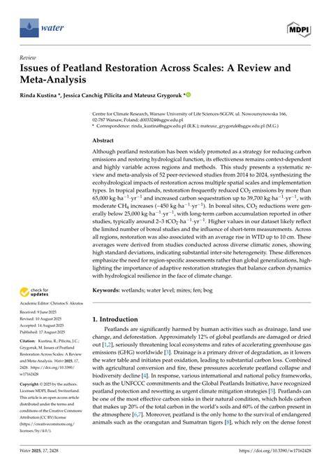 Issues of Peatland Restoration Across Scales: A … - raincitystudios.com