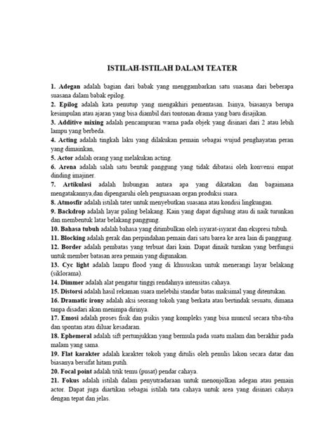 Istilah Penting dalam Teater | PDF - Scribd - muktibox.com