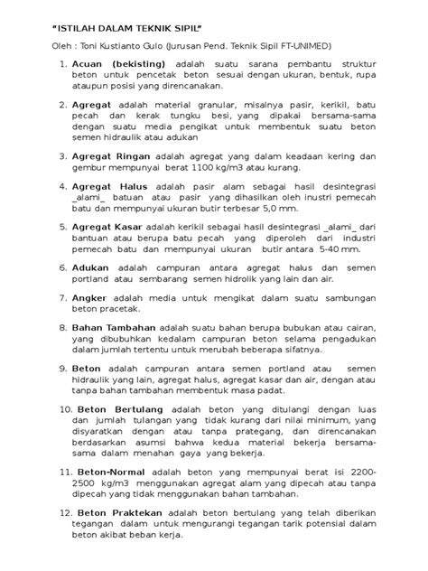 Istilah-Istilah dalam Teknik Sipil - Biro Pengembangan Inovasi Dan ... - muktibox.com