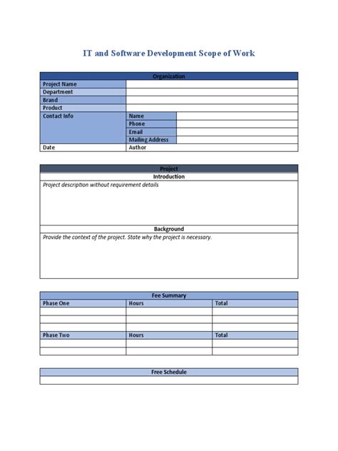 IT and Software SoW 1 PDF Communication Information Technology