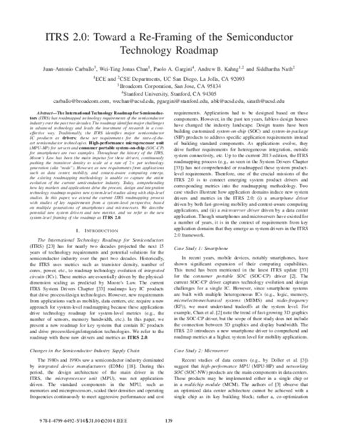 ITRS 2.0: Toward a re-framing of the Semiconductor Technology Roadmap ...