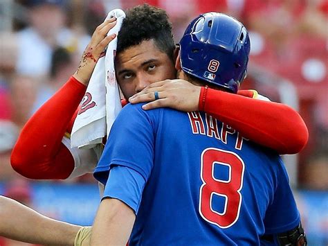Ian Happ accidentally hit Willson Contreras in the head on a swing, setting off fireworks in the Chicago Cubs-St. Louis Cardinals game