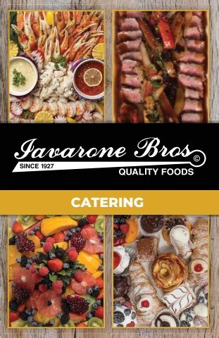 Iavarone brothers catering menu. Please call 1-877-IBFOODS to arrange Messenger Delivery. Recipient or Responsible Person (e.g. neighbor, doorman, etc) must be available to receive Catering order, or Delivery, Return and Re-Delivery Charges will apply. To place your Catering inquiry via e-mail use our Catering Inquiry Form. Get all the details you need for ordering online with ... 