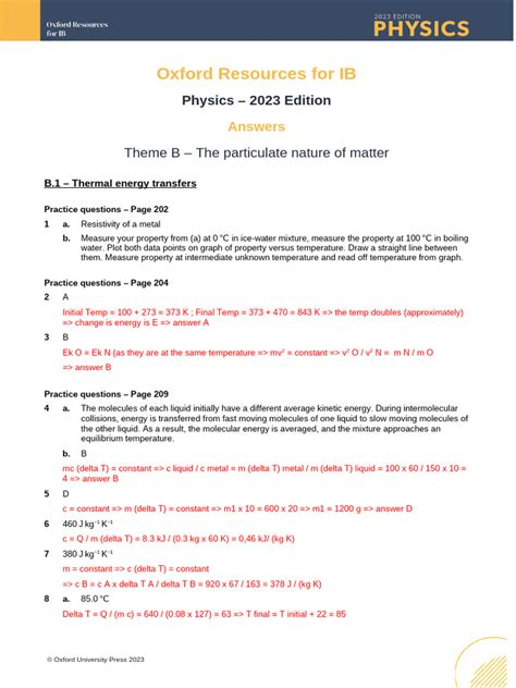 Ib Physics Answers