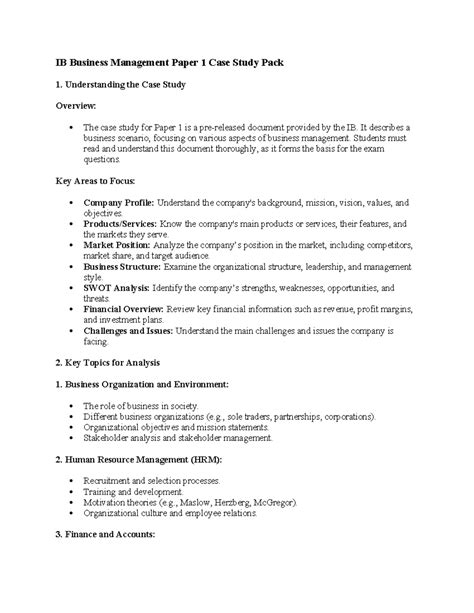 Ib business management paper 1 case study 2026.  I trained ChatGPT wit...