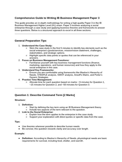 Ib business management paper 3 pdf.  Learn how it contributes to your fina...