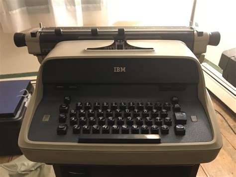 Ibm electric typewriter. Description: This IBM Model C electric typewriter was manufactured by the IBM Company beginning in 1959. The Model C Executive was an electric typewriter that included previous IBM innovations such as proportional letter spacing, cushioned carriage return, electric ribbon rewind, changeable typebars, and multiple copy control as well as new features such as a decelerator mechanism for noise ... 