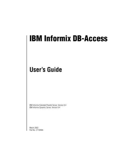 Ibm informix db access user guide. - The big leap conquer your hidden fear and take life to the next level.