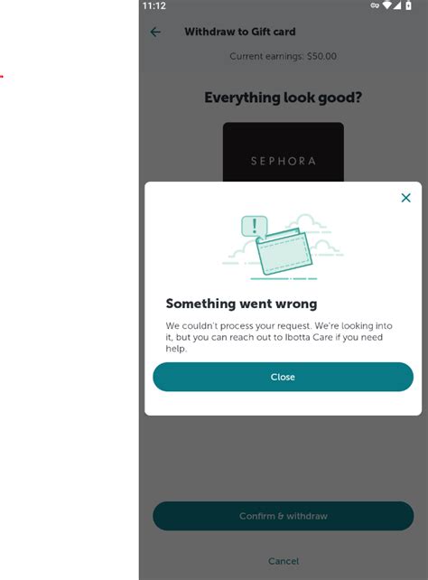 Ibotta Withdraw Error