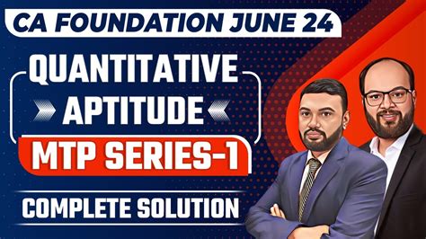 Icai Cpt Quantitative Aptitude Module Solution