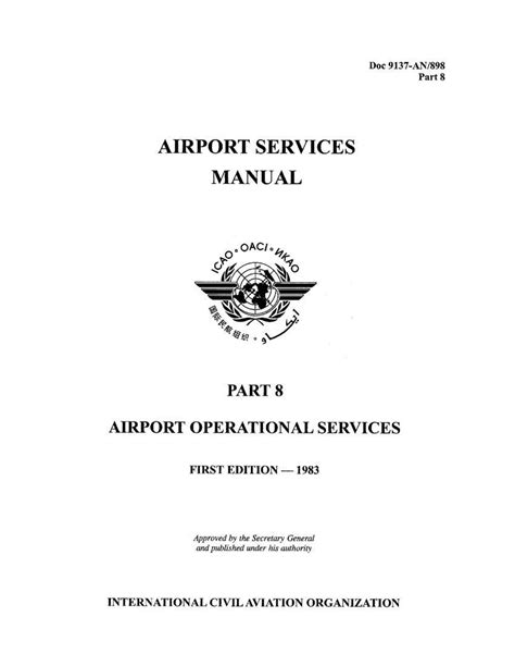 Icao doc 9137 part 8 manual. - University physics bauer westfall solutions manual.