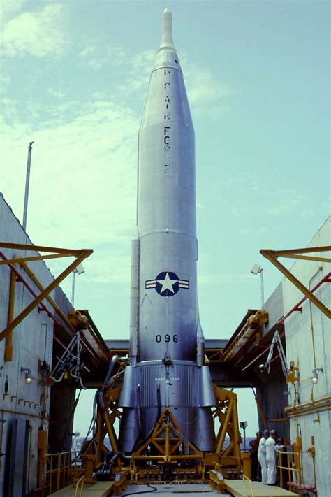 The SM-65D Atlas, or Atlas D, was the first operational version of the Atlas missile and the basis for all Atlas space launchers, debuting in 1959. [26] Atlas D weighed 255,950 lb (116,100 kg) (without payload) and had an empty weight of only 11,894 lb (5,395 kg); the other 95.35% was propellant. 