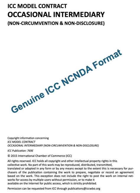 Icc Ncnda Template Free