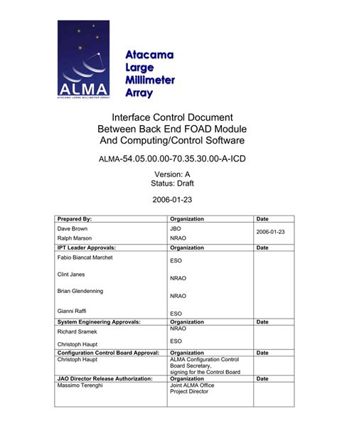 Icd Interface Control Document Template