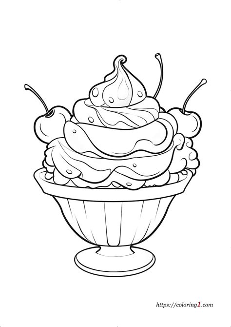 Ice Cream Sundae Coloring Shee