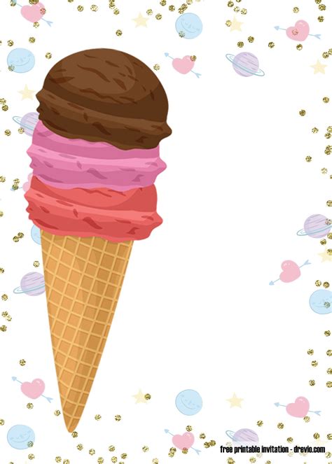 Ice Cream Templates Printable Invitation Design Blog