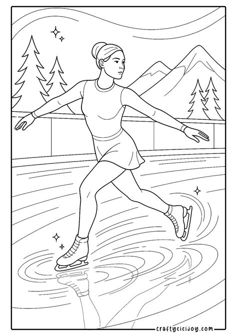 Ice Skating Coloring Shee