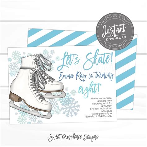Ice Skating Party Invitation Templates Free Ice skating party, Party invite template, Skate party