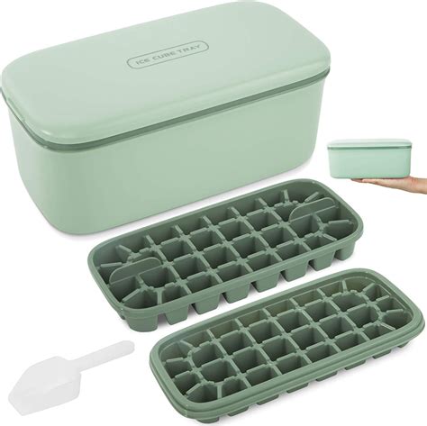 Ice Cube Bin Bucket Trays - Ice Holder, Container, Storage for Freezer, Refrigerator with Scoop, Lids : Amazon.com.au: Kitchen & Dining. 