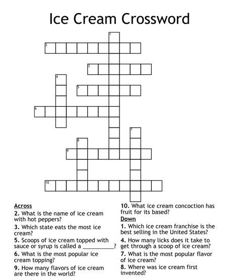 Mar 17, 2023 · This clue last appeared March 18, 2023 in the USA Today Crossword. You’ll want to cross-reference the length of the answers below with the required length in the crossword puzzle you are working on for the correct answer. The solution to the Ice cream sandwich brand crossword clue should be: ITSIT (5 letters) Below, you’ll find any keyword ... . 