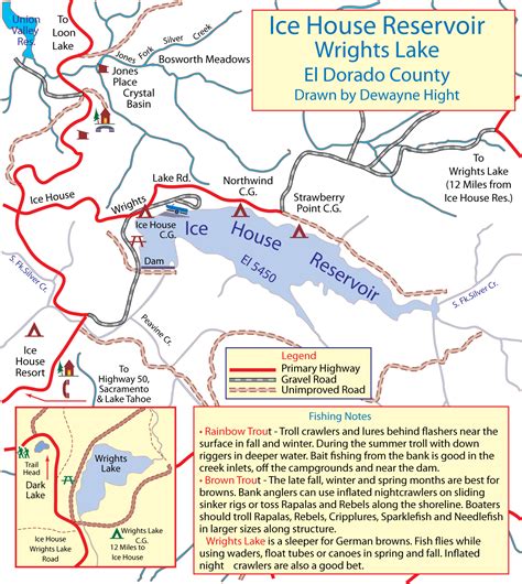 Ice house reservoir map.  Free printable topographic map of Ice House Reservoir ...