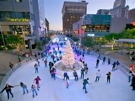 Ice skating phoenix. December 1, 2022 - DTPHX. Time to lace up your skates and hit the fresh ice in Downtown Phoenix! CitySkate, presented by the Arizona Lottery, brings the magic to the heart of the city at CityScape Phoenix for a five-week run through Jan. 1, 2023. Located at Patriots Park (11 W. Washington St.) in the center of CityScape Phoenix, the real ice ... 