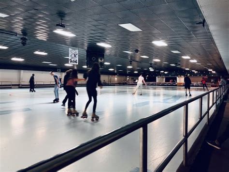 This is a review for skating rinks in Brunswick, GA: "Have to pay $8 just to get into Jekyll Island! We went to ice skate (as advertised on FB) and the skating village gives you ice skates on plastic floors. We didn't bother paying more and instead walked around the beautiful square and drove back home 45mins away!!"