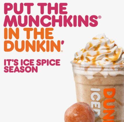 Ice spice dunkin drink. DUNKIN'RUN. Great deals on food with a medium or larger coffee. $3 offer available on sausage, egg and cheese sandwich only. Excludes specialty donuts and fancies. Price and participation may vary. Limited time offer. Terms apply. DUNKIN’ CLASSICS & NEW FAVORITES. Our menu is full of great-tasting items that will get you going and keep you ... 
