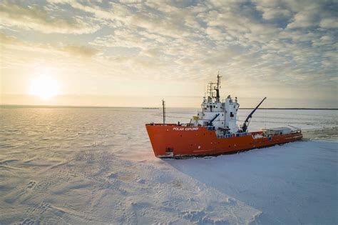 Icebreaker. This image, taken on top of the icebreaker research vessel Polarstern, shows the delicate process of retrieving an instrument called a CTD (short for conductivity, … 