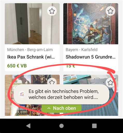 
Ich habe ein technisches Problem mit der App