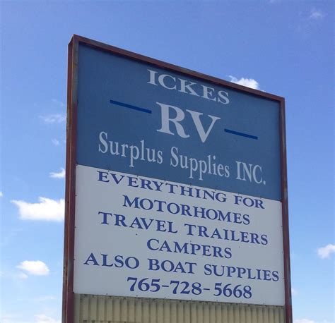  Talk to a representative from ICKES RV Surplus Supply Inc (765) 728-5668 Locally.com is the intersection where brands, retailers and shoppers meet, bringing the convenience of ecommerce to the local shopping experience. . 