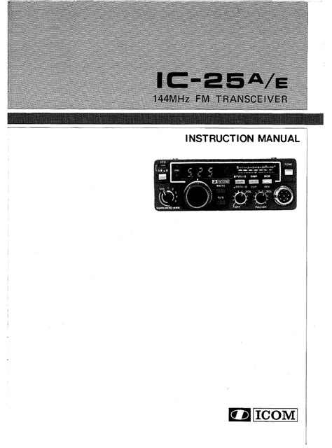 Icom ic 25a ic 25e service repair manual. - Reparaturanleitung für 9 hp vanguard motor.