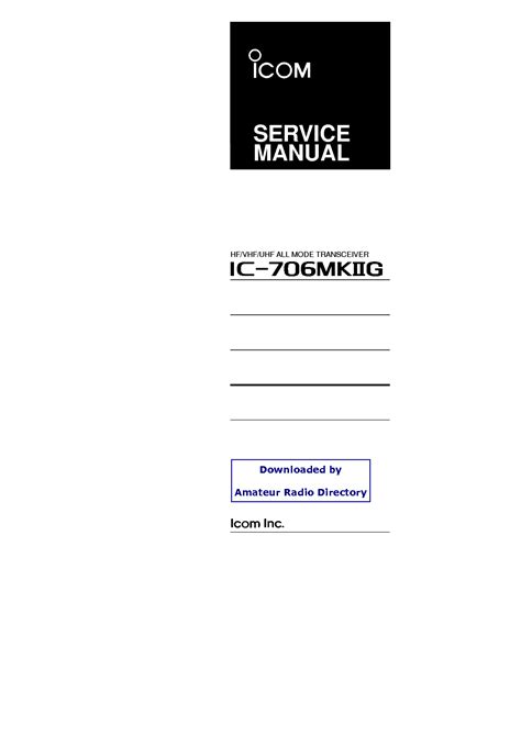 Icom ic 706 mk2 service manual. - Introducción a la planificación de servicios socioculturales.