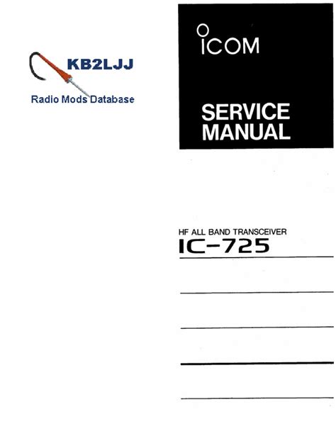 Icom ic 725 service repair manual. - Vida nostálgica de lo que fue.