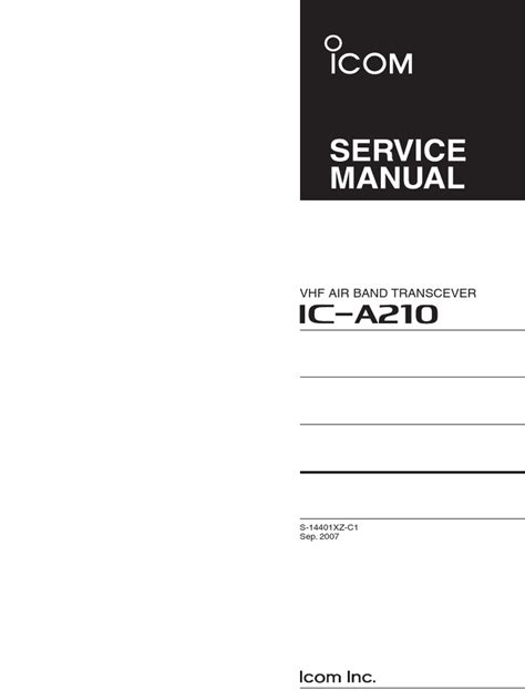 Icom ic a210 service repair manual with addendum. - Technical manual by united states dept of the army.