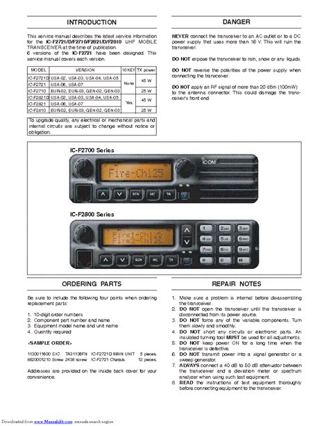 Icom ic f2721 ic f2710 ic f2821 ic f2810 service repair manual. - Ford f150 manuale di servizio harley davidson.