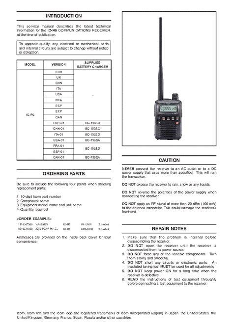 Icom ic r6 service repair manual download. - 2002 chevy cavalier repair manual 48188.