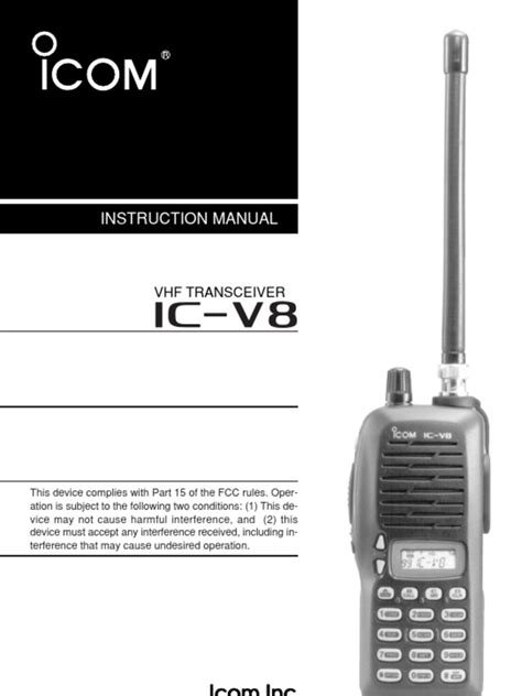 Icom ic v8 manual instrucciones espaol. - Service manual 751 bobcat kubota engine.