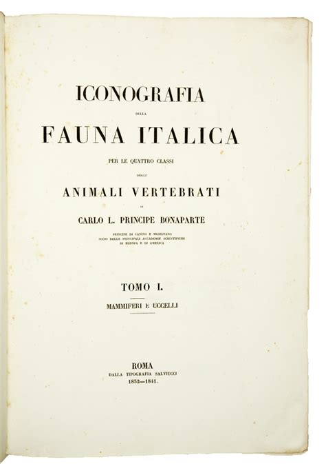 Iconografia della fauna italica per le quattro classi degli animali vertebrati. - The first ever jes one more hand honey guide to.
