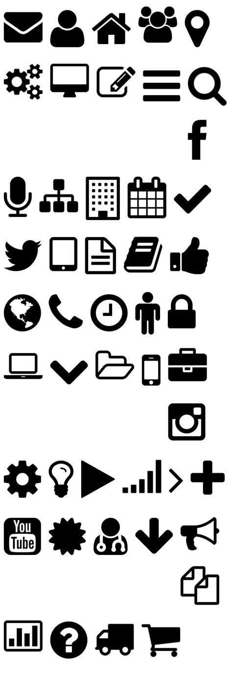 Icons in font. A collection of cool symbols that provides access to many special fancy text symbols, letters, characters... It also comes with a cool font generator tool. 