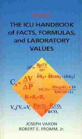 Icu handbook of facts formulas and laboratory values. - Market research in a week a teach yourself guide teach yourself business.