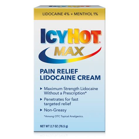 Icy Hot Max Strength Pain Relief Cream with Lidocaine Plus Menthol…