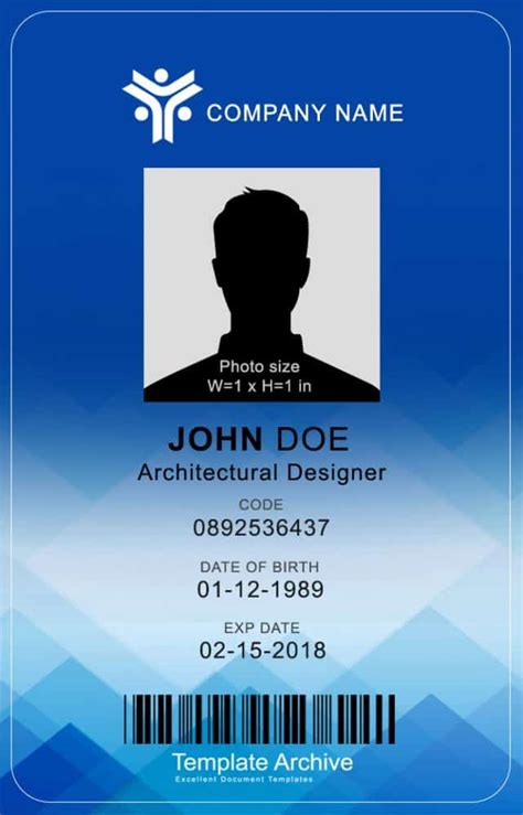 Id Card Template For Cards Design Templates