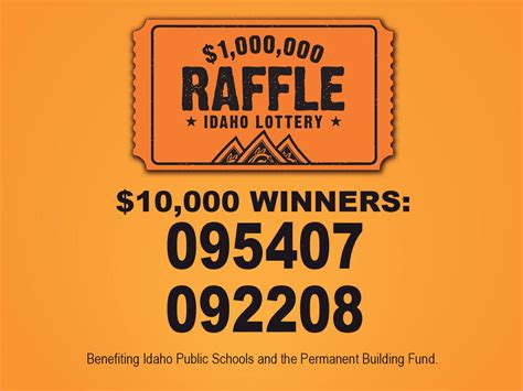 Idaho million dollar raffle. On Tuesday afternoon, the Idaho Lottery announced that the winning $1 million raffle ticket was sold in Jerome County. "Someone who played the Idaho $1,000,000 Raffle in the Magic Valley is ... 