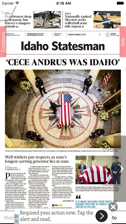 Idaho statesman e edition. Mar 26, 2022 · Step 1: Download the free app through the App Store or Google Play store. To find it in the app store, search for the newspaper's name you subscribe to, and look for the icon that has a "print ... 