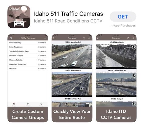 Idaho traffic cameras app. Provides up to the minute traffic and transit information for Idaho. View the real time traffic map with travel times, traffic accident details, traffic cameras and other road conditions. Plan your trip and get the fastest route taking into account current traffic conditions. 