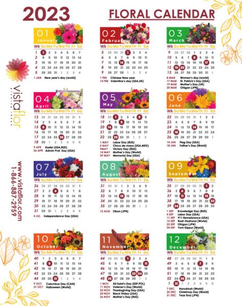 Idea South Flores Calendar