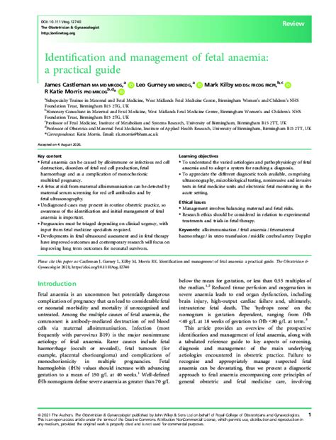 Identification and management of fetal anaemia: a practical guide